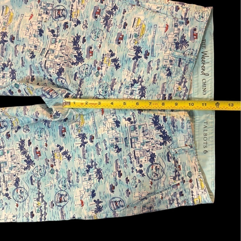 Talbots Mid Rise the weekend chino pants Ankle toile beach resort blue … - Picture 8 of 11